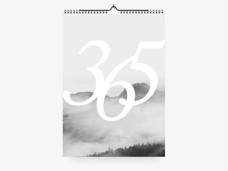 Wall calendar / LANDSCAPES / DIN A3, landscapes, black and white, simple and Scandinavian, as a gift for birthday and Christmas image 1