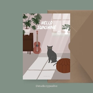 Postcard / Petisfaction "Cats" SUNSHINE / Postcard set cat, funny greeting card with cat for birthday, postcard for cat fans