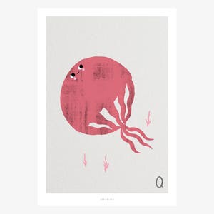 Poster Wandbild / ABC Kids Q / ABC Poster, Tier Alphabet, Buchstaben, Kinderzimmer Poster, Wanddeko Kinderzimmer, Kunstdruck, als Geschenk