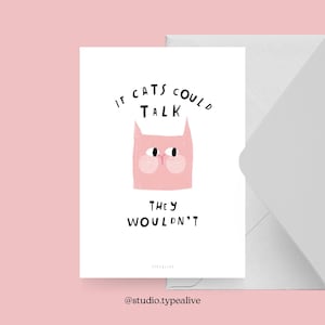 Carte postale / CATISFACTION NO. 10/ Carte de vœux rigolote avec chat et dicton – idée cadeau humoristique pour amis, famille et collègues