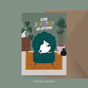 Geburtstagskarte / Petisfaction "Dogs" CONSCRATCHULATION / Postkarten Set Hund, lustige Geburtstagskarte mit Hund, Postkarte für Hundefans