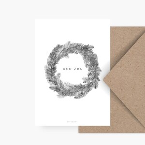 Weihnachtskarte / CHRISTMAS WREATH / Schlichte und schöne Karte zu Weihnachten – Grußkarte zum Advent für Familie, Freunde und Kollegen