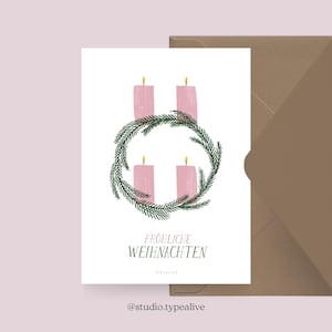 Carte de Noël / AVENT ADVENT / Carte simple et belle pour Noël - carte de vœux pour l'Avent pour la famille, les amis et les collègues