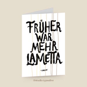 Grußkarte zu Weihnachten / LAMETTA / Weihnachtskarten Set mit Umschlag, lustiger Spruch, Klappkarte zu Weihnachten, für Mama oder Oma