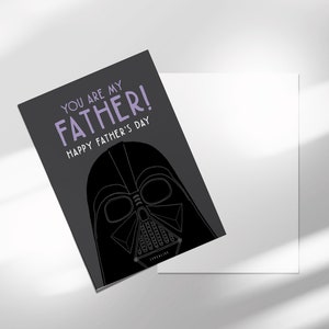 Lustige Postkarte / Vder Is Your Father / witzige Karte zum Vatertag oder Geburtstag für Sci-Fi Fans mit Wortspiel und Spruch für Papa Bild 4