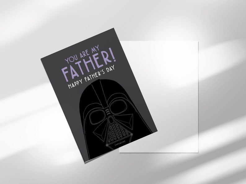 Lustige Postkarte / Vder Is Your Father / witzige Karte zum Vatertag oder Geburtstag für Sci-Fi Fans mit Wortspiel und Spruch für Papa Bild 4