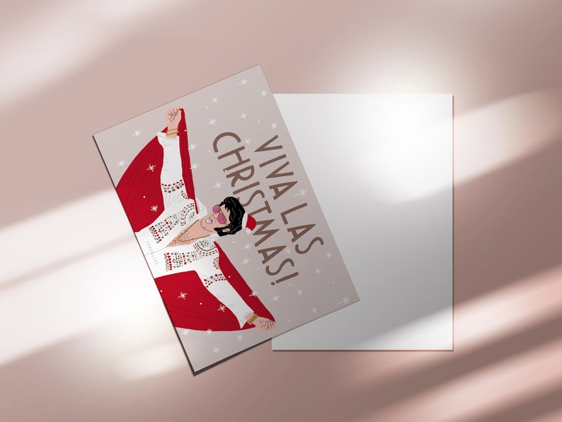 Weihnachtskarte / Viva Las Christmas / Lustige Karte zu Weihnachten für Familie oder Freunde mit witzigem Wortspiel Spruch Bild 4