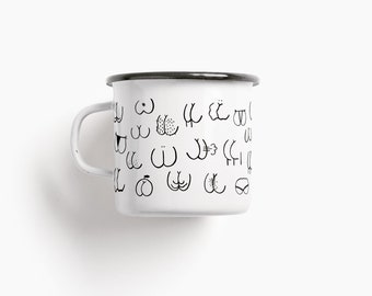 T G T W / Tasse aus Emaille / BAD ASS / zweite Wahl mit kleinen Beschädigungen, 60 % Rabatt, als Geschenk mit kleinem Budget