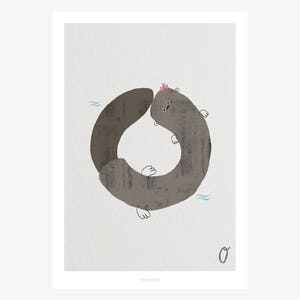 Poster Wandbild / ABC Kids O / ABC Poster, Tier Alphabet, Buchstaben, Kinderzimmer Poster, Wanddeko Kinderzimmer, Kunstdruck, als Geschenk