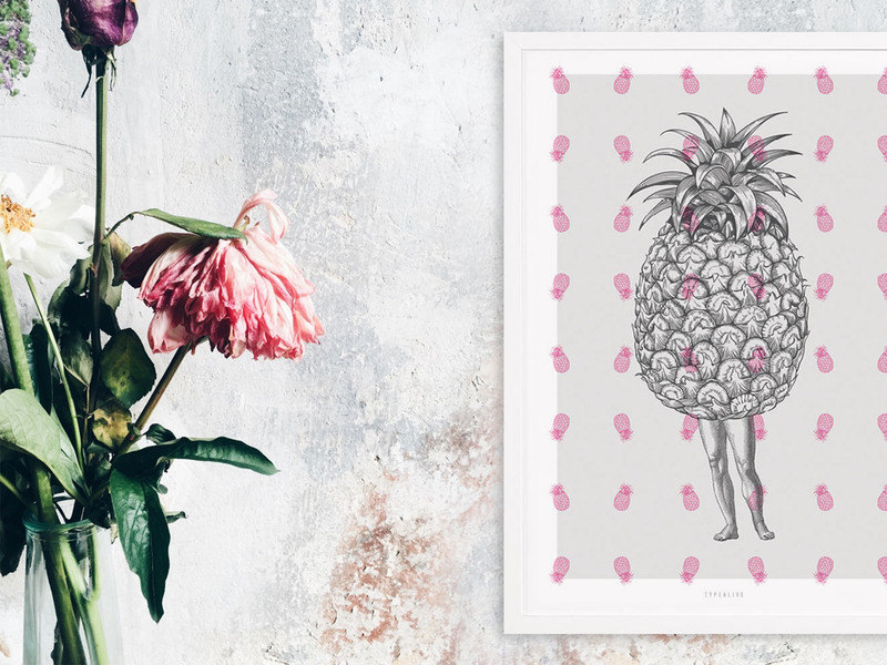 Collage Pineapple Etsy 1 Art-print - Legs Ananas No. / Fine