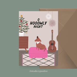 Weihnachtskarte / Petisfaction "Dogs" HOOOWLY / Weihnachtskarten Set, lustige Weihnachtskarte mit Hund, Postkarte für Hundefans