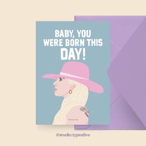 Carte d'anniversaire / BORN THIS DAY / Carte d'anniversaire amusante avec un dicton amusant - parfaite pour le 30e ou le 40e anniversaire d'un ami