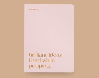 Notizheft / BRILLIANT POOPING / Notizbuch A5 blanko, mit lustigem Spruch, abgerundete Ecken – Perfekt als Geschenk, Tagebuch oder Journal
