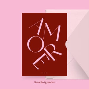 Carte d'amour / AMORE / Belle carte de Saint-Valentin avec texte en italien, pour un anniversaire, avec une phrase amusante - parfaite pour votre partenaire