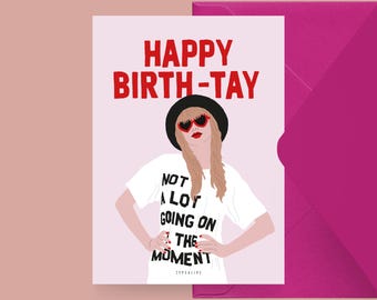Tarjeta de cumpleaños / BIRTH-TAY / Tarjeta de cumpleaños divertida con una frase ingeniosa: perfecta para el cumpleaños número 20 o 30 de una novia o madre.