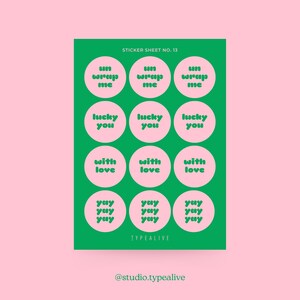 FOGLIO ADESIVO N. 13 / Bellissimo set di adesivi A6, per compleanni, matrimoni e anniversari – 12 adesivi decorativi con frasi, per abbellire