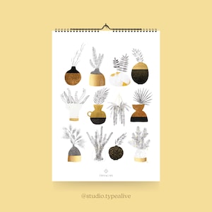 Wall calendar / URBAN VASES / DIN A3, illustrated vases, calendar 2025, birthday calendar, as a birthday present, Christmas present