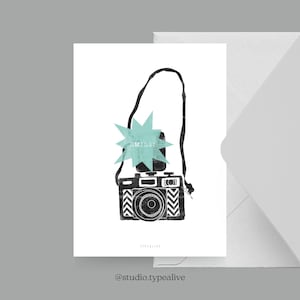 Carte pour diverses occasions / SOURIRE / Carte postale pour de nombreuses occasions – comme salutation ou invitation pour les amis et la famille, photos, appareil photo, sourire