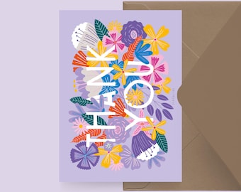 Tarjeta del Día de la Madre / BLOOMY THANKS / Tarjeta de felicitación divertida para mamá - perfecta para los cumpleaños 40 y 50 o como tarjeta divertida para el Día de la Madre