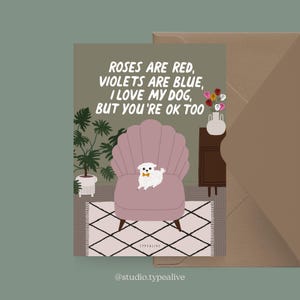 Valentinstagskarte / Petisfaction "Dogs" ROSES ARE RED / Postkarten Set Hund, lustige Karte zu Valentin mit Hund, Karte für Hundefans