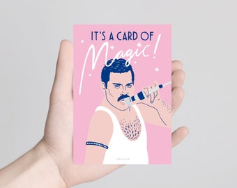 Postcard / Card Of Magic / Funny Bithday Card with Queen Lyrics for Mothers Friends an d Family