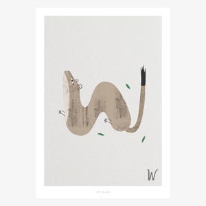 Póster mural / ABC Kids W / Póster ABC, alfabeto animal, letras, póster habitación infantil, decoración pared habitación infantil, lámina, regalo