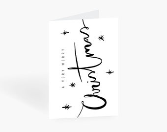 Greeting Card / CALLIGRAPHY NO. 1 / Christmas Card, Scandinavian, for children, mom, boyfriend or girlfriend, for Christmas