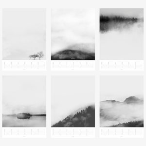 Wall calendar / LANDSCAPES / DIN A3, landscapes, black and white, simple and Scandinavian, as a gift for birthday and Christmas image 5