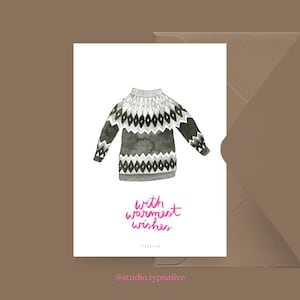 Carte de Noël / PULL NO. 1/ Carte de Noël simple et belle - carte de voeux pour l'Avent pour la famille, les amis et les collègues