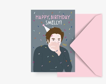 Birthday Card / Smelly / Funny card for Vampire Fans with Edward and Bella for her or for him Greeting Card with a funny word pun