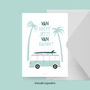 Carte de voyage / VAN DANN / carte postale pour de nombreuses occasions - comme salutation ou invitation pour les amis et la famille, van, voyage, vacances, liberté