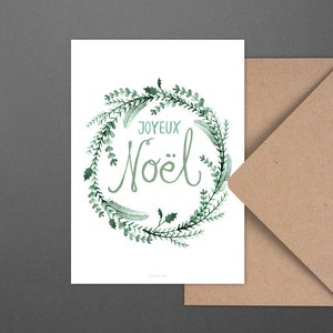 Carte de Noël / EVERGREEN NO. 2/ Carte de Noël simple et belle - carte de voeux pour l'Avent pour la famille, les amis et les collègues