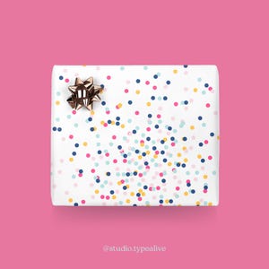 Carta da regalo / CONFETTI / Fogli regalo colorati con pois, per Natale, matrimoni, compleanni - confezione regalo esclusiva