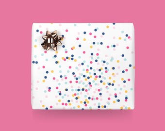 Embrulho para presente / CONFETES / Laços coloridos com bolinhas, para Natal, casamento, aniversário – embrulho exclusivo para presente
