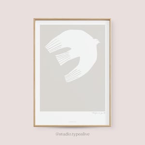 Poster Wandbild / THOUGHTS FREE NO. 2 / Freiheit, Vogel, als Wohnzimmer Deko, Einweihungsgeschenk, Kunstdruck, als Geschenk, Schnitt