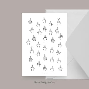 Karte zu div. Anlässen / FUCK YOU / Postkarte für viele Anlässe – als Gruß oder Einladung für Freunde und Familie, Mittelfinger