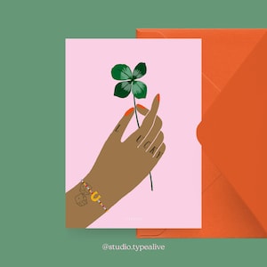 Cartão para diversas ocasiões / MÃO DA SORTE / cartão postal para diversas ocasiões - como saudação ou convite para amigos e familiares, mão com flor