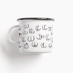 Enamel cup / BAD ASS / cup with saying, personalized, funny camping cup for boyfriend, girlfriend, birthday, Christmas