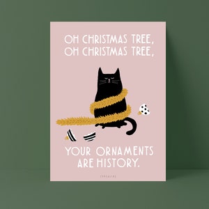 Christmas card / Christmas Cat No. 1 / funny Christmas card for cat lovers as a gift with a funny saying and cat image 3
