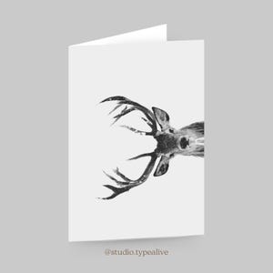 Grußkarte zu Weihnachten / DEER NO. 1 / Weihnachtskarten Set mit Umschlag, Hirschgeweih, Klappkarte zu Weihnachten, für Mama oder Oma