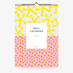 Wall calendar / PATTERN / DIN A4, colorful floral pattern, simple and Scandinavian, as a gift for birthday and Christmas