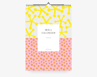 Wall calendar / PATTERN / DIN A4, colorful floral pattern, simple and Scandinavian, as a gift for birthday and Christmas