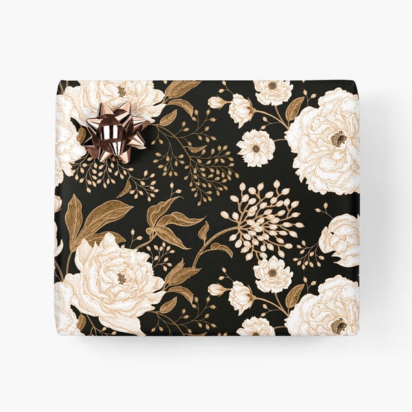 Geschenkpapier / FLOWER WRAP / Geschenkbögen mit Blüten, schönes Geschenkpapier für Männer, für beste Freundin, Geburtstag, Weihnachten