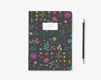 Notizheft / FLOWERS / Umschlag mit Blüten, perfekt als Geschenk für die Freundin oder Mama, auch Planer oder Skizzenbuch