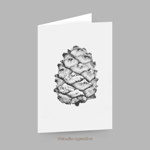 Grußkarte zu Weihnachten / ZAPFEN / Weihnachtskarten Set mit Umschlag, Tannenzapfen, Klappkarte zu Weihnachten, für Mama oder Oma