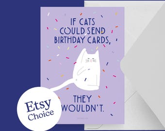 Cartão de aniversário/GATO DE ANIVERSÁRIO NO. 1 / Cartão de aniversário engraçado para gatos - Cartão postal engraçado com envelope, cartão de felicitações perfeito para mães de gatos