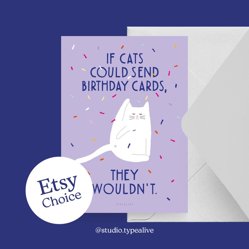 Geburtstagskarte / BIRTHDAY CAT NO. 1 / Lustige Geburtstagskarte mit Katze – Witzige Postkarte mit Umschlag, perfekte Grußkarte für Cat Mums Einzeln