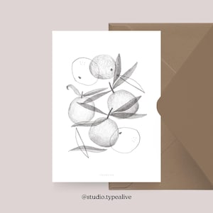Carte de Noël / CLEMENTINES / Carte simple et belle pour Noël - carte de voeux pour l'Avent pour la famille, les amis et les collègues