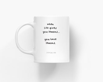 The Mug / LEMONS / Kaffeetasse aus Keramik, schlicht, perfekt als Geschenk zum Geburtstag oder Weihnachten für Kollegen im Büro