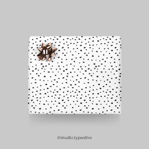 Carta da regalo / POTS / Fogli regalo bianchi con piccoli pois, per Natale, matrimoni, compleanni - confezione regalo esclusiva